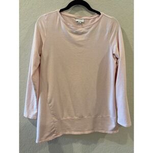 Pure Jill J. Jill Light Pink Heathered Asymmetrical Seam Long Sleeve Top Small